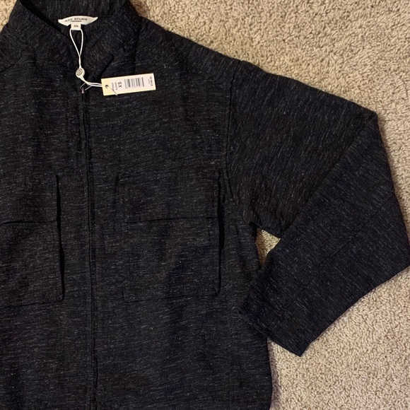 NWT Women’s Max Studio Charcoal Gray Zip-Up Cropped Linen Lightweight Jacket XS - Picture 2 of 10